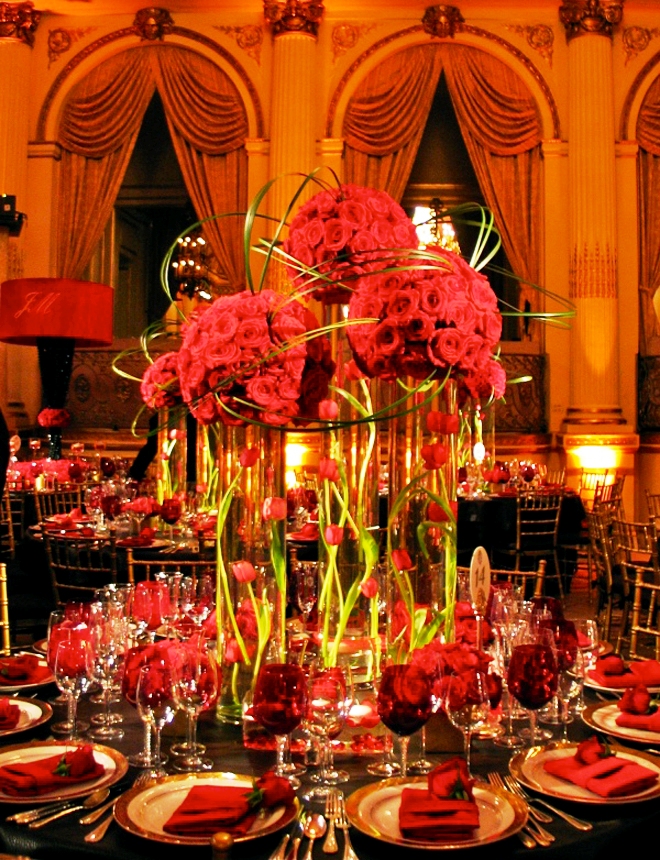 Red Wedding Table Centerpieces Decorations