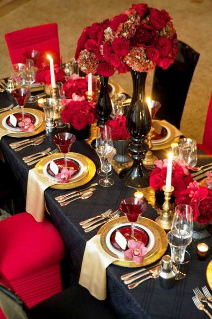 Red and Black Wedding Decorations