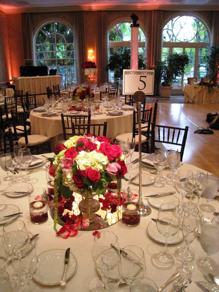 Red and Ivory Wedding Centerpiece Centerpieces