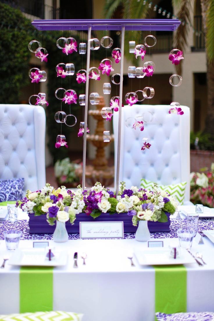 Royal Purple and Green Wedding Decorations