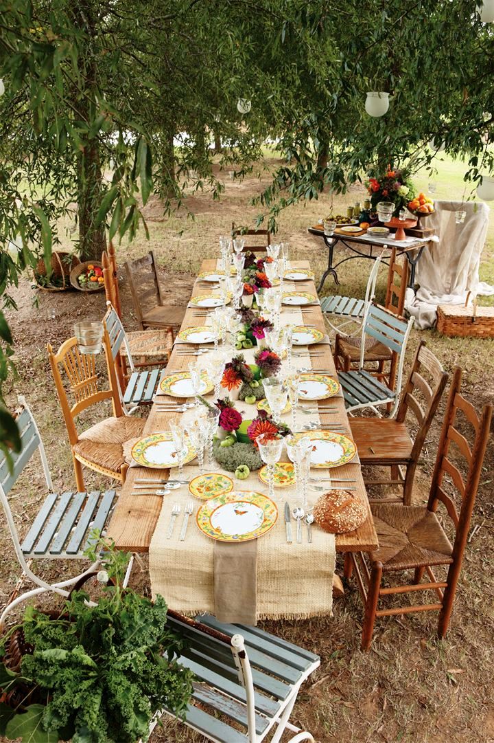 Rustic Outdoor Wedding Table Decoration Ideas