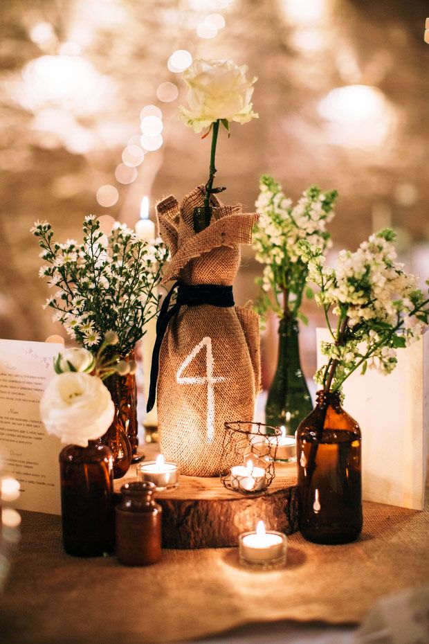 Rustic Wine Bottle Wedding Table Decorations Ideas