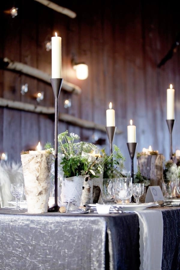 Rustic Winter Wedding Table Decorations