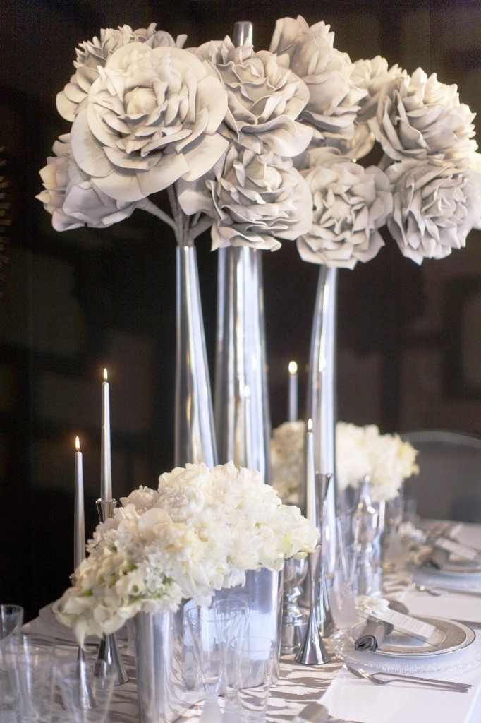 Silver Wedding Flower Centerpiece Decorations
