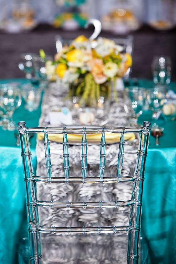 Silver and Teal Wedding Decorations