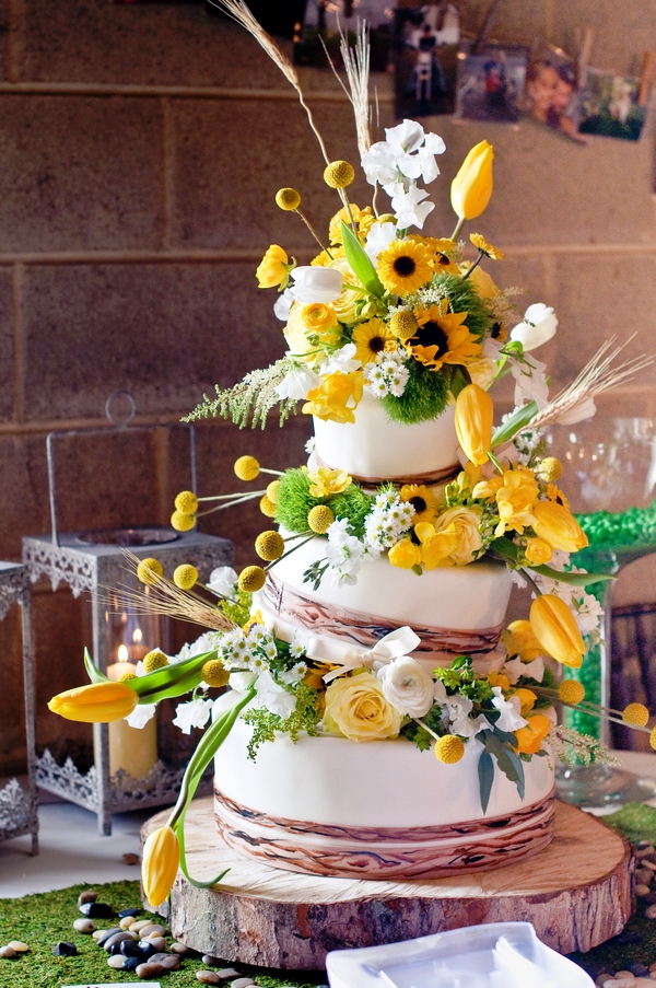 Sunflower Themed Wedding Cake Decorations