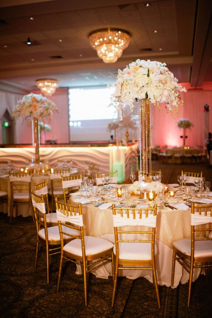 Tall centerpieces Gold Wedding Decorations