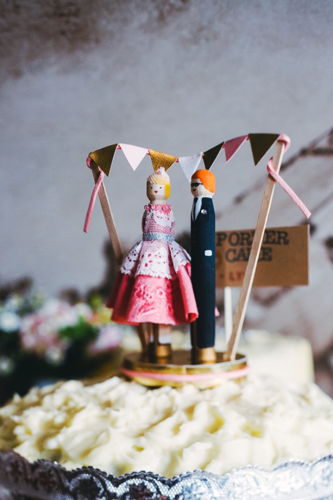 Vintage Homemade Wedding Cake Decorations