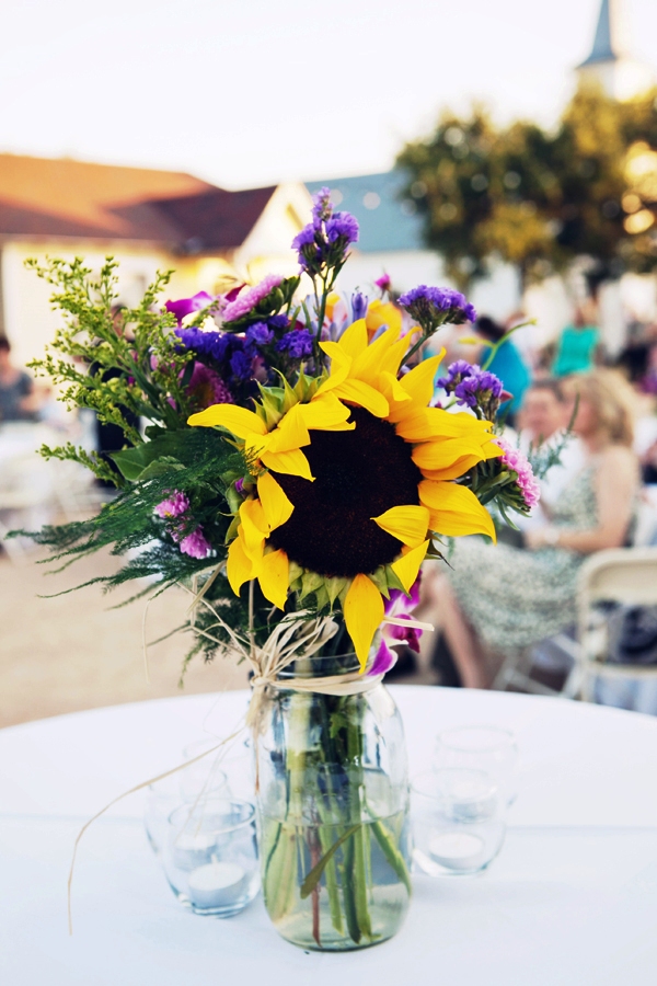 Wedding Centerpiece Mason Jars Sunflowers