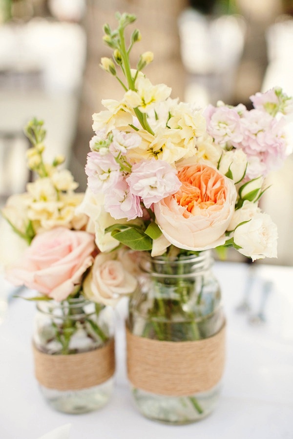 Wedding Flowers Centerpiece Decorations with Mason Jars