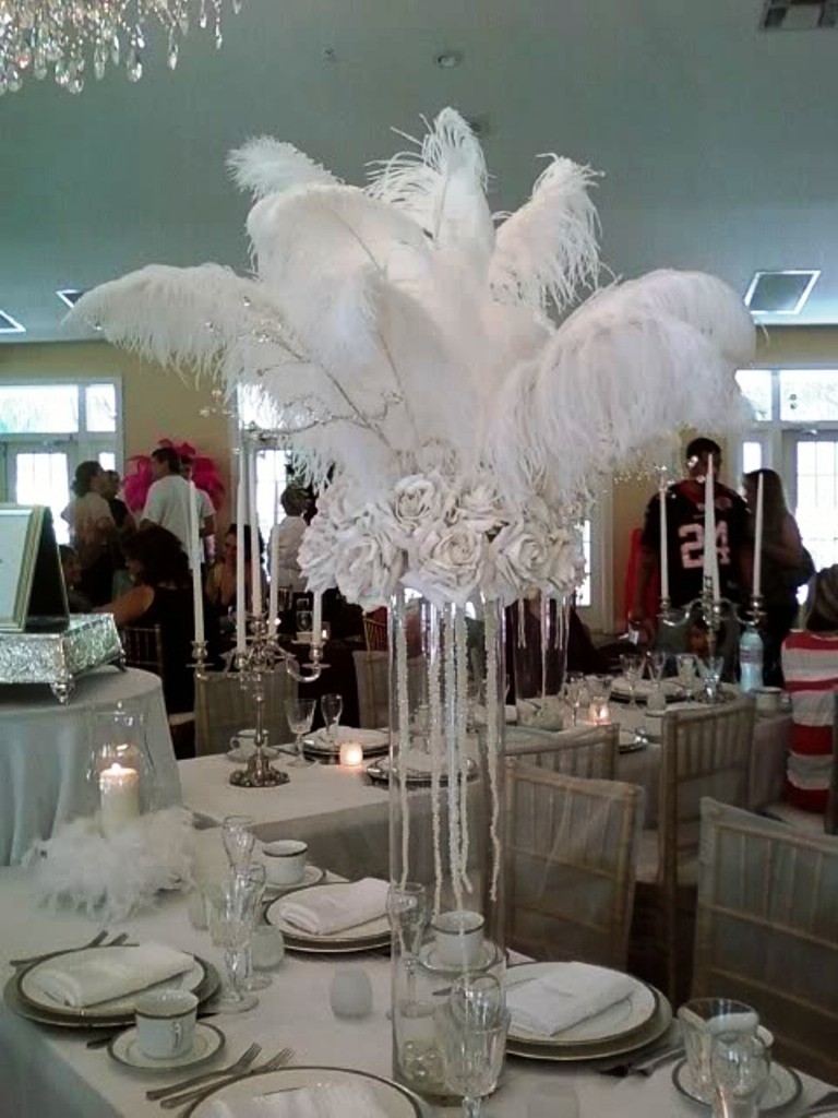 White Bling Wedding Decorations