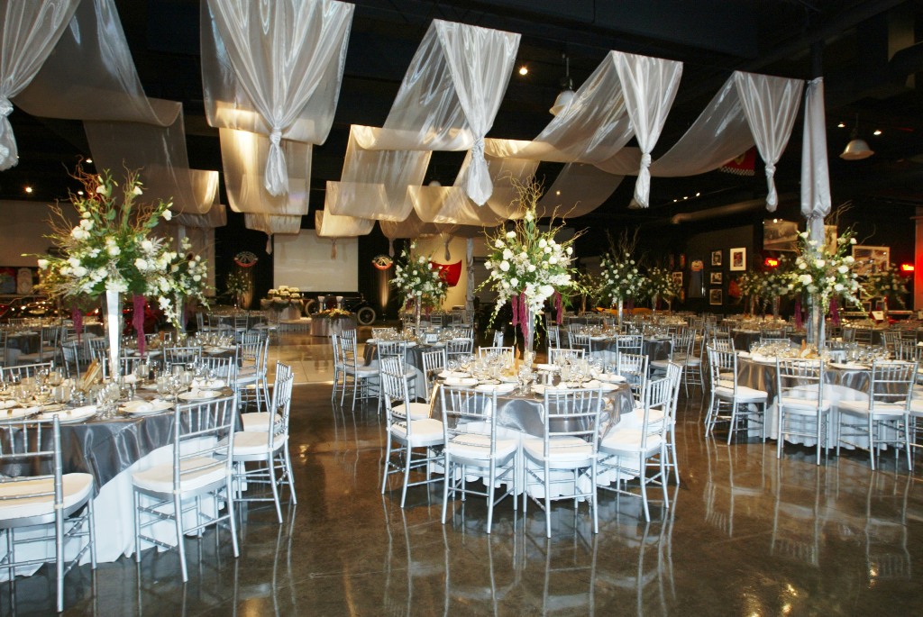White Flowers on The Tables in Wedding Decorations