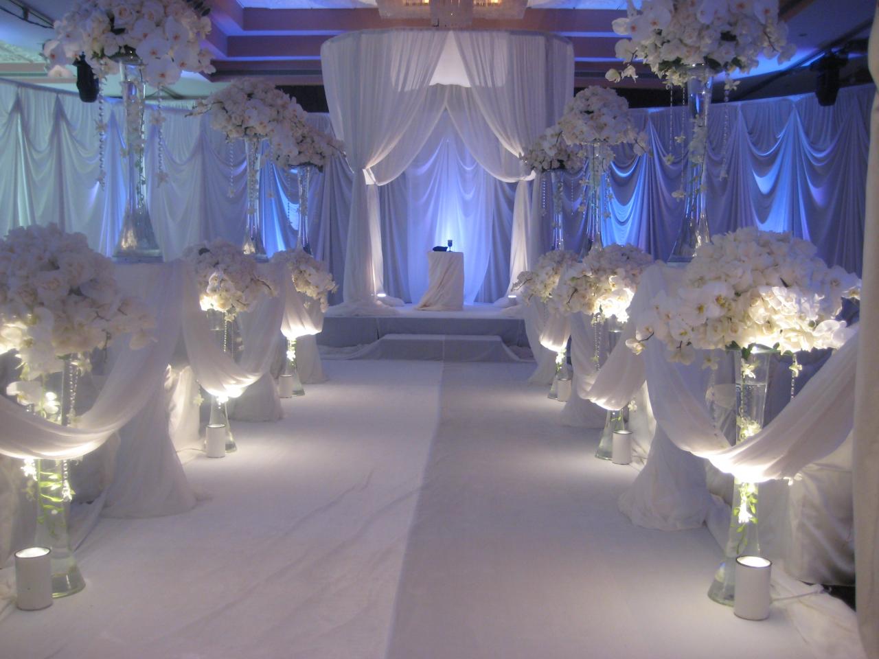 White Wedding Hall Decorations