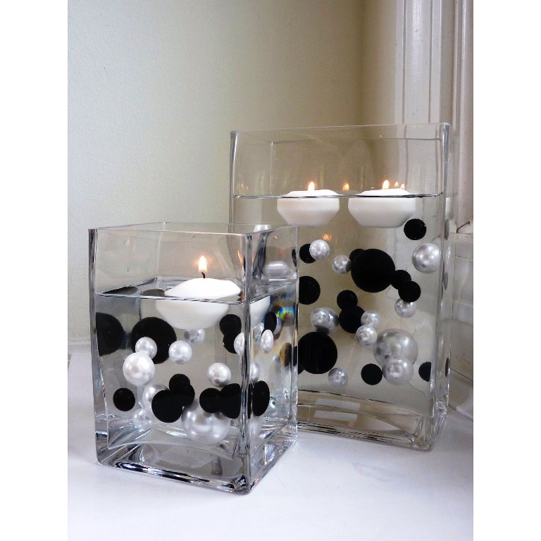 White and black wedding decorations