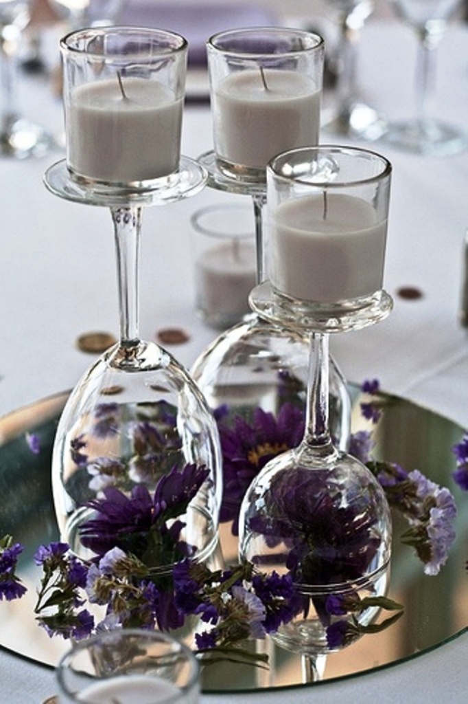 Wine Glass Lavender Wedding Decorations