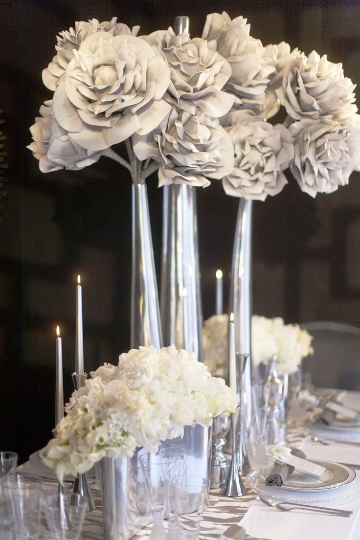 Winter Wedding Flower & Candle Decorations