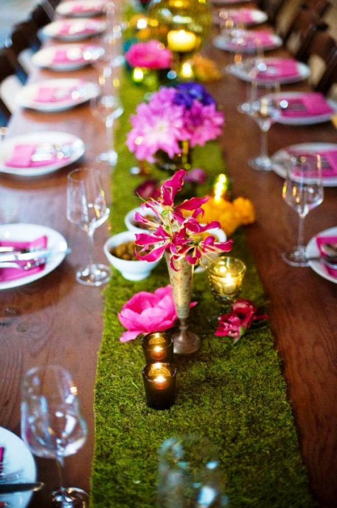 grass table Colorful Wedding Decorations