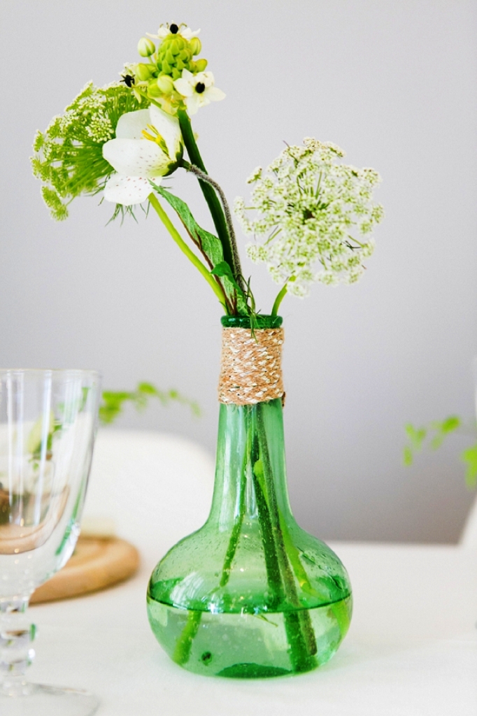 green glass bottles Wedding Decorations