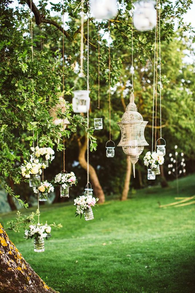 hanging lanterns Garden Wedding Decorations