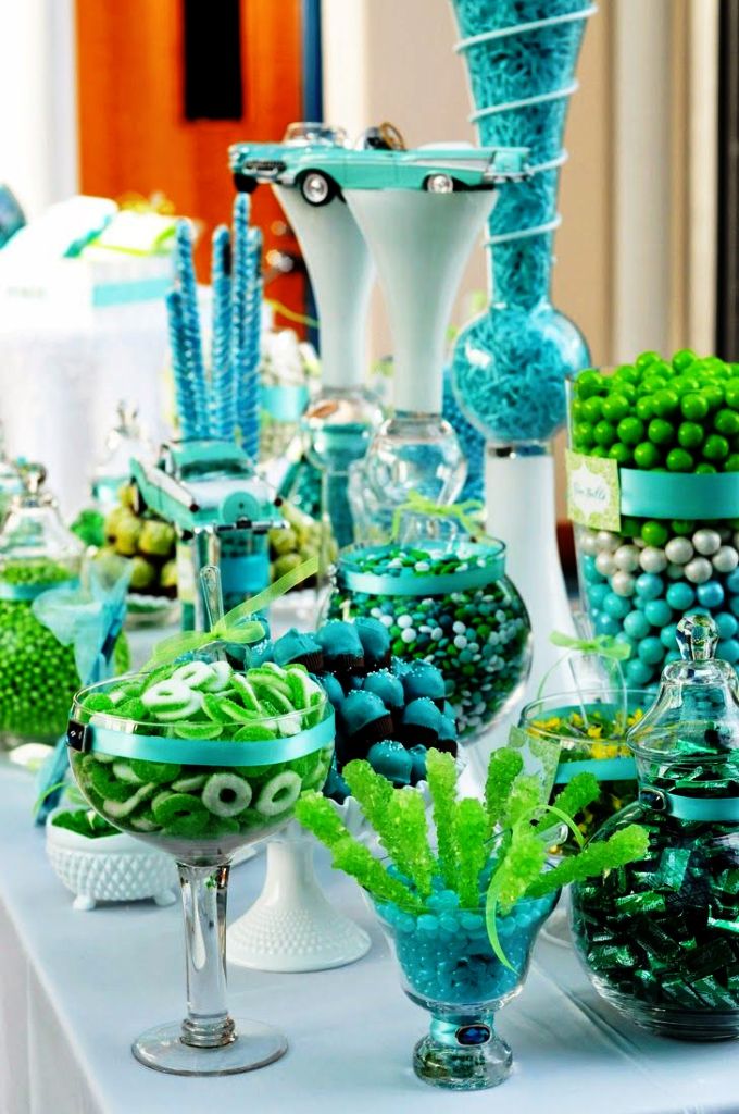 urquoise and Lime Green Wedding Decorations