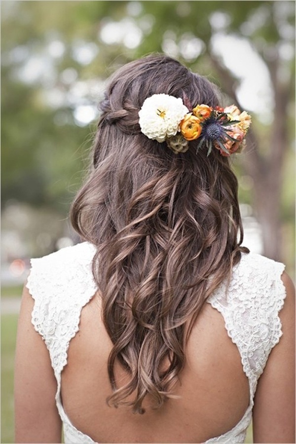 Bohemian Wedding Hairstyles With Flowers