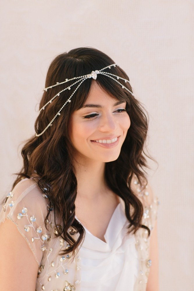 Bohemian Wedding Hairstyles With Headpieces