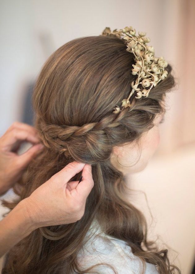 Brunette Wedding Hairstyles With Flowers