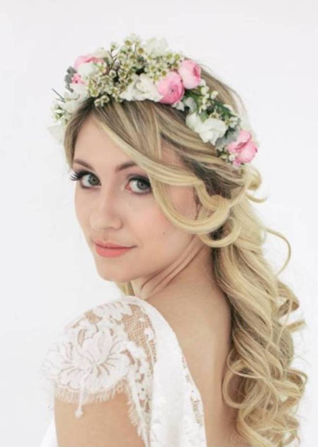 Curls Wedding Hairstyles With Flowers