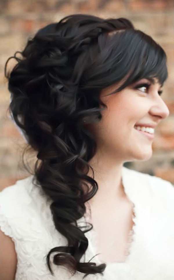 Curly Wedding Hairstyles With Bangs