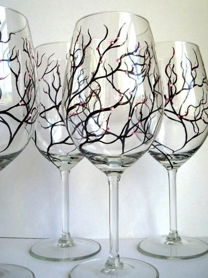 DIY Wine Glasses Halloween Wedding Gifts Ideas