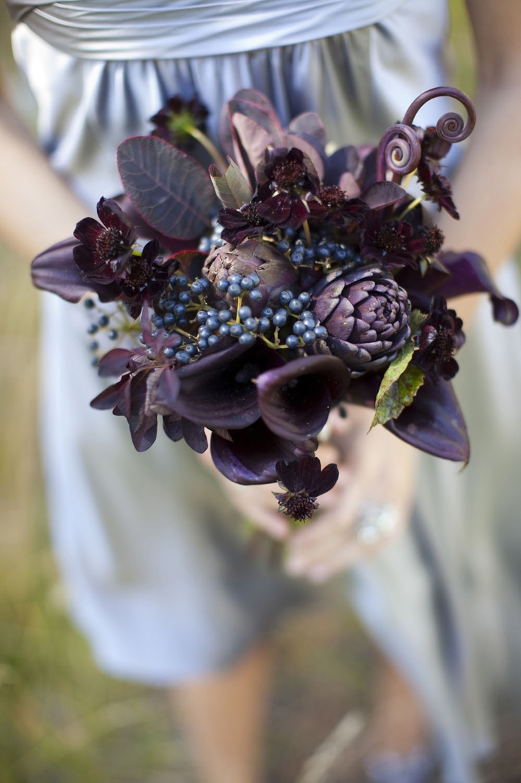 Dark Halloween Wedding Bouquet