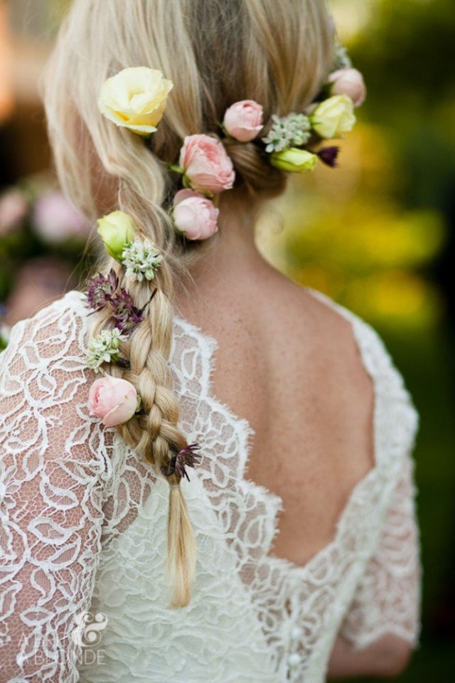 Flowers Wedding Hairstyles With Braids