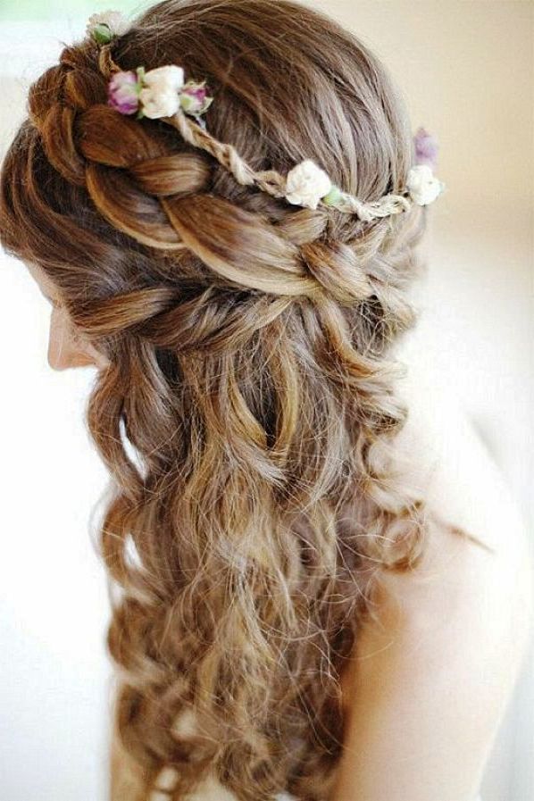 Hair Down Wedding Hairstyles With Flowers