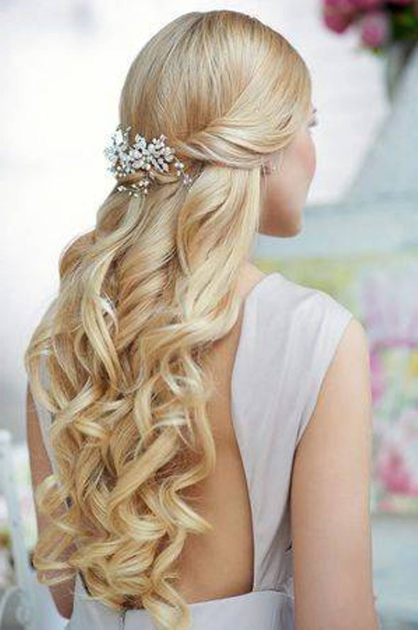 Half Up Half Down Wedding Hairstyles With Clip