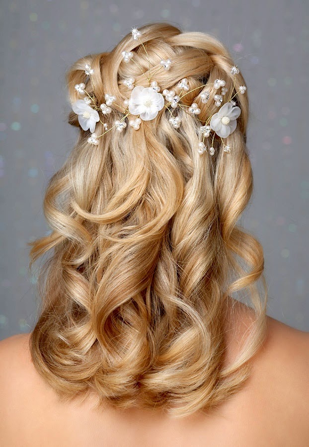 Half Up Half Down Wedding Hairstyles With Pearls
