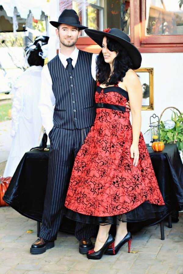 Halloween Black and Red Wedding Dress