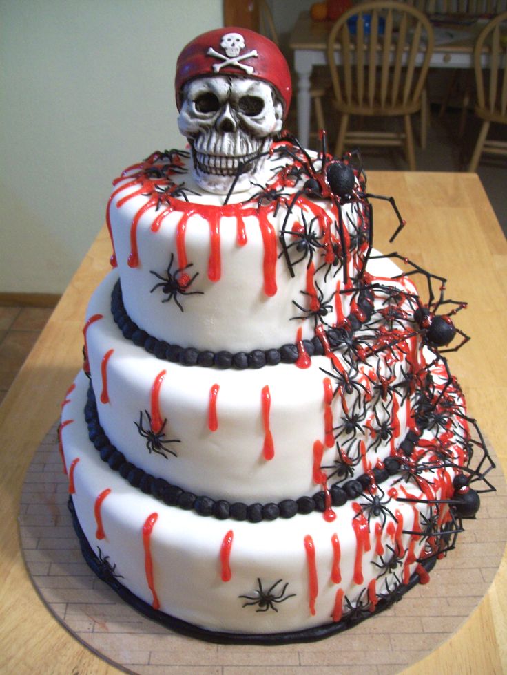 Halloween Skull Wedding Cake