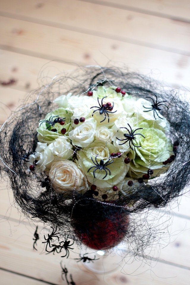 Halloween Wedding Bouquet with Spider