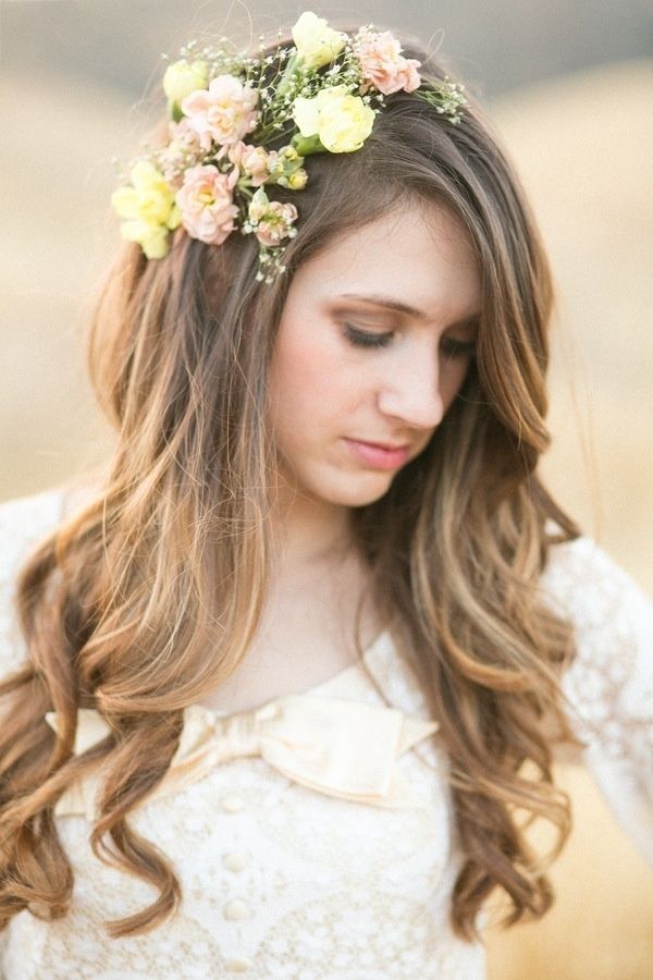 Long Wedding Hairstyles With Flowers