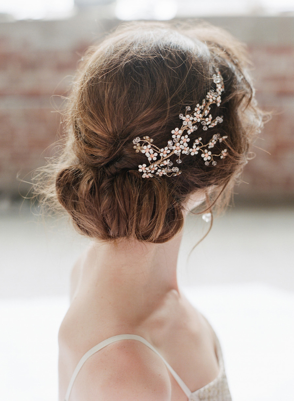 Low Chignon Messy Wedding Hairstyles