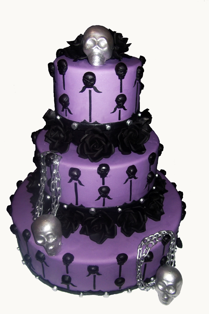 Purple Halloween Wedding Cake