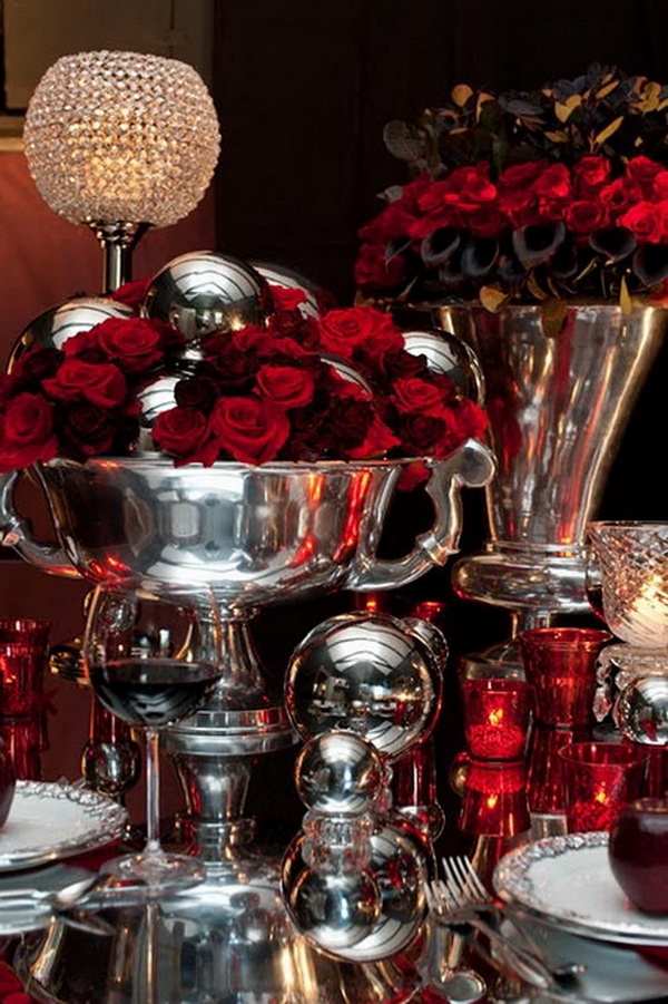 Red and Black Halloween Wedding Centerpieces