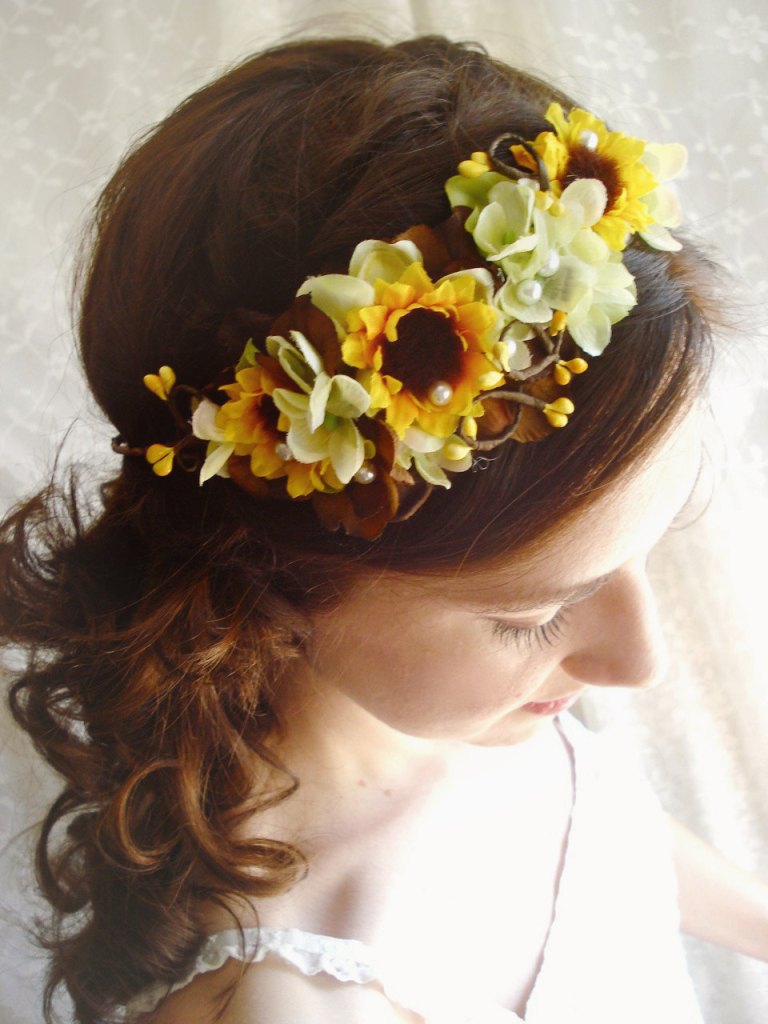 Sunflowers Country Wedding Hairstyles