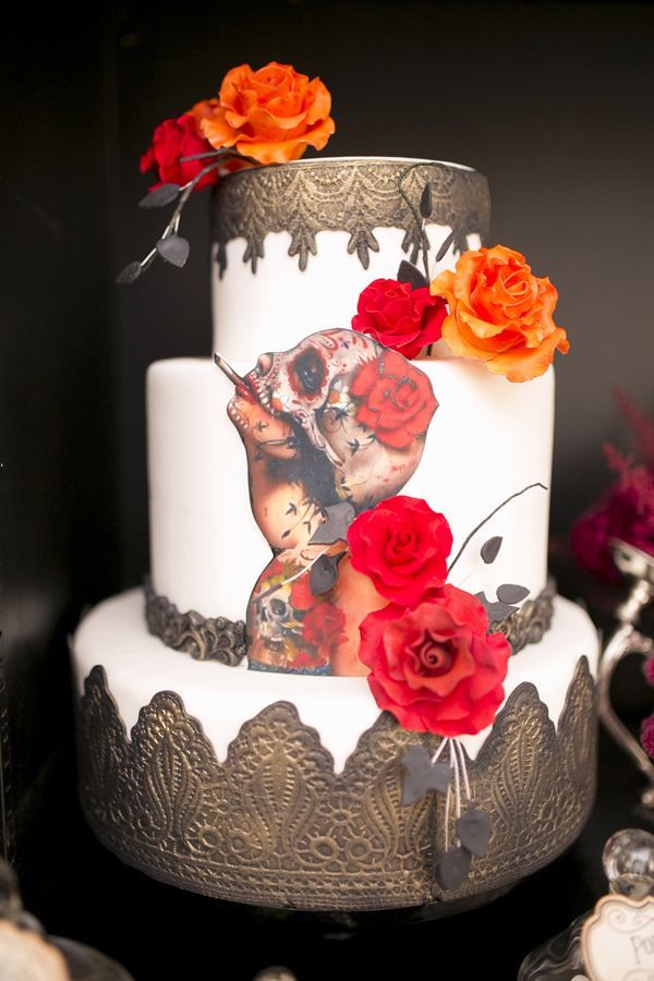 Victorian Gothic Halloween Wedding Cake