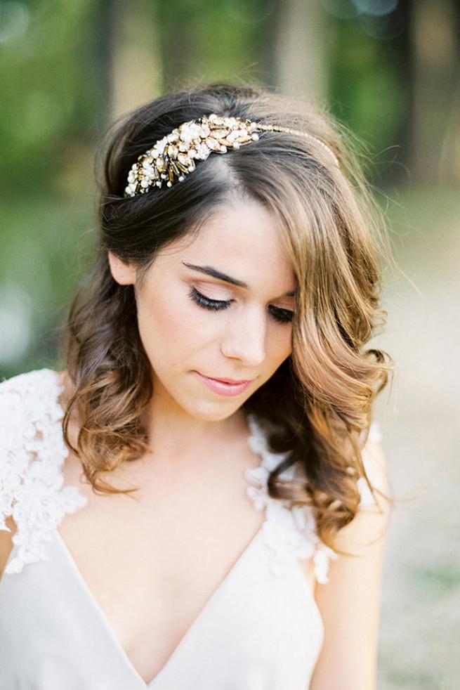 Fall Wedding Hairstyles With Headpiece