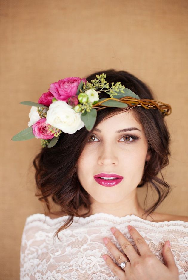 Wedding Hairstyles With Bangs And Flowers