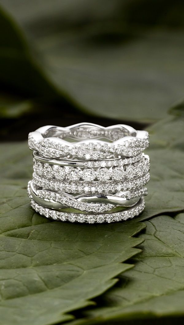stacked-diamond-wedding-bands-rings-pinterest