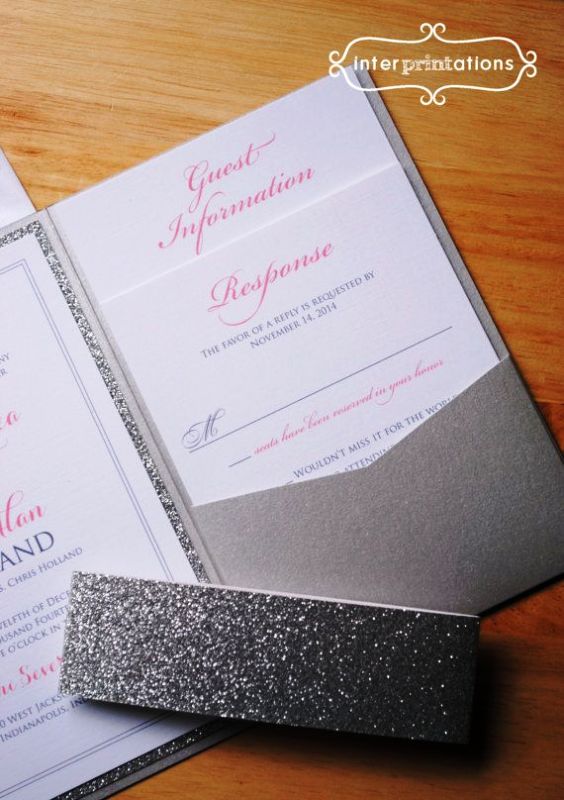 glitter-wedding-invitation-set